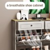 Slim Shoe Cabinet with 4 Flip-Drawers & 2 Drawers, Freestanding Entryway Storage Organizer, Adjustable Shelves - 3 of 4