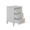 Angel Sar White Night Stand with Charging Station, Modern Nightstand with 3 Drawers - 3 of 4