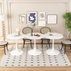 ODK 31.5" Modern Octagonal Dining Table, Pedestal Dining Tables with MDF Table Top for 2-4,Tulip Table Coffee Tables with Round Top for Living Room - 3 of 4