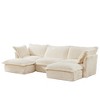 NicBex Couches for Living Room U-Shaped 3 Seat Sectional Comfy Sofa Modern Corduroy Upholstered Slipcovered Sofa Couch with Ottomans, Cream - 4 of 4