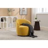 TOAOTBNBO 360° Swivel Accent Chair with Chenille Fabric, Circular Reading Chair for Shopping Mall Barrel Armchair with Wooden Frame, Light Yellow - 4 of 4