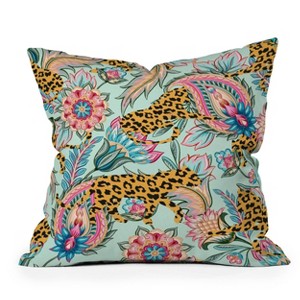 Deny Designs 18"x18" 83 Oranges Leopards and Floral Jungle Throw Pillow - 1 of 4