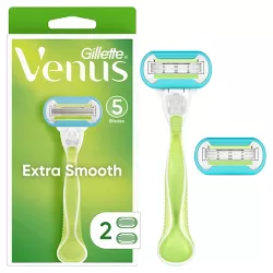 Venus Extra Smooth Green Women's Razor + 2 Razor Blade Refills