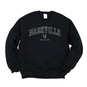 Simply Sage Market Women's Graphic Sweatshirt Nashville Music City Curved - 1 of 2