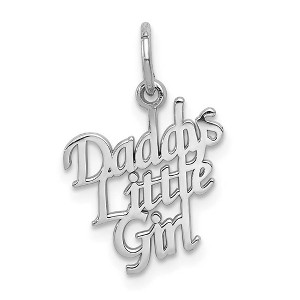 Black Bow Jewelry 14k White Gold Polished Daddy's Little Girl Charm or Pendant, 15mm - 1 of 4
