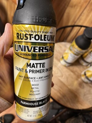 Rust-oleum 12oz Universal Satin Spray Paint Black : Target