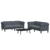 vidaXL Dark Gray Modern Sofa Set - 2 and 3-Seater Velvet Couches with Sturdy Legs & Comfortable Padded Living Room Furniture - 2 of 4