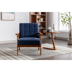 CAVINAS Upholstered Accent Chair with Armrest,Modern Arm Chairs with Feet for Bedroom,Reading Room - 1 of 4