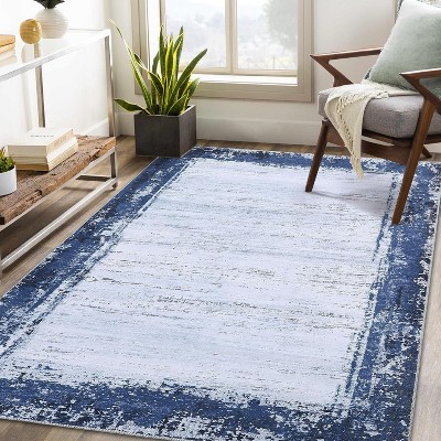 Large Modern Area Rug,Washable Non-Slip Low Pile Foldable Carpet for Living Room Bedroom Playroom Home Office,Distressed Contemporary Rug