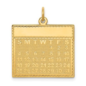 Black Bow Jewelry 14k Yellow Gold Thursday Start Perpetual Calendar Charm Pendant, 22mm - 1 of 4