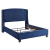 3-Piece Upholstered Bedroom Set, Tufted Wingback Bed with 2 Nightstands, Nightstands with Drawers, Upholstered Bed Modern-Cuddlewood - 3 of 4