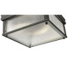 Carnaby 2-Light Flush Mount Ceiling Light - Matte Black, Ribbed Glass, Dimmable, Damp Rated - 3 of 4