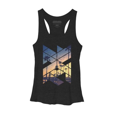 Women's Design By Humans Vintage Palm Beach Geometric By Magnussons Racerback Tank Top
