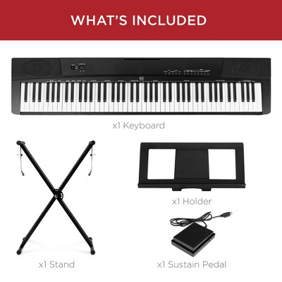 88-Key Black Digital Piano with Stand and Pedal