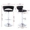 NicBex Swivel Velvet Bar Stools Set of 2,Adjustable Counter Height Bar Stools,Bar Chairs with Chrome Footrest and Base,Barstools for Cafe,Bar - 3 of 4