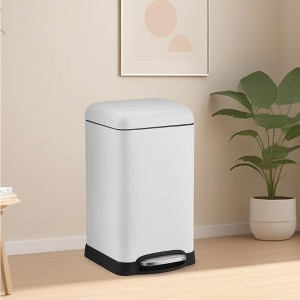 3.2 Gallon Step On Trash Can with Soft Close Lid, Modern Garbage Can with Oot Pedal and Inner Bucket, Metal Waste Basket for Bathroom, Bedroom - 1 of 4