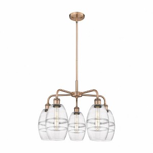 Vaz - 5 Light Stem Hung Chandelier In Industrial Style-13.63 Inches Tall and 23.88 Inches Wide - 1 of 1