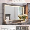 Mastgoal Farmhouse Vanity Desk with Touch Screen LED Mirror, 47" Big Make Up Table, 6 Drawers, Glass Top, Charging Station, Rustic Wood Dressing Table - 4 of 4