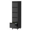 5 Drawer Metal Vertical File Cabinet with Lock on Wheels for Home Office,Storage Cabinet for A4/Letter/Legal Size Files,17.71inD*15.16inW*64.17inH - 2 of 4