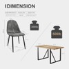 FURNIinspire Dining Tables 55" Modern Dining Table Set For 4, Rectangular Solid Wood Dining Table Metal Base And Legs, Suitable for Dining Room - 4 of 4
