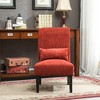 Lyngins Chenille Accent Chair with Solid Wood Legs, Armless Chair with Pillow, Padded Comfy Reading Chair, Upholstered Living Room Chair - 2 of 4
