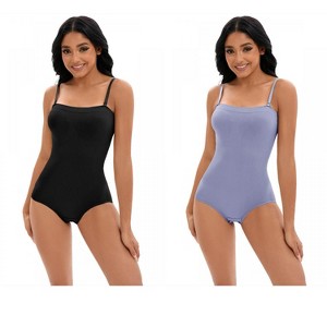 INSPIRE CHIC 2 Pcs Women's Cami Convertible Straps Slimming Waisted Buttons Bottom Butt Lifter Body Shapers - 1 of 4