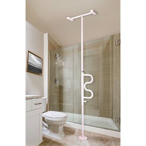 Stander Security Pole and  Curve Grab Bar - Iceberg White - 1 of 4