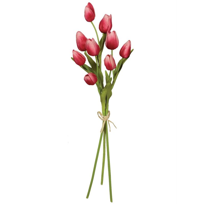 Sullivans Artificial Tulip Bouquet 15.5"H Pink, Yellow & Red Flower, 1 of 2