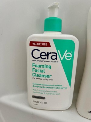 Cerave Foaming Face Wash With Hyaluronic Acid And Niacinamide For Oily ...