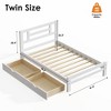 CSBDHome Solid Wood Twin Size Bed Framewith 2 Drawers, No Box Spring Needed - 2 of 4