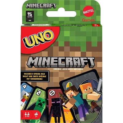 Mattel Games UNO Minecraft Card Game for Kids, Adults, Families & Parties, Deck & Special Rule Inspired by the Video Game, 2 to 10 Players