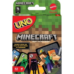 Mattel Games UNO Minecraft Card Game for Kids Adults Families & Parties Deck & Special Rule Inspired by the Video Game 2 to 10 Players - 1 of 2
