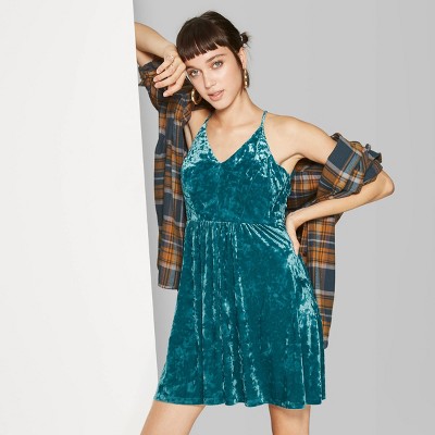 target blue velvet dress