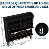 Fluted Narrow Shoe Storage Cabinet Organizer with 4 Flip Drawers,Freestanding Hidden Slim Shoe Storage for Entryway Hallway, Living Room, Bedroom - 2 of 4
