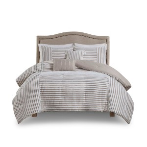 Gracie Mills Marissa Casual Farmhouse 5-Piece Clipped Jacquard Comforter Set with Throw Pillows - 1 of 4