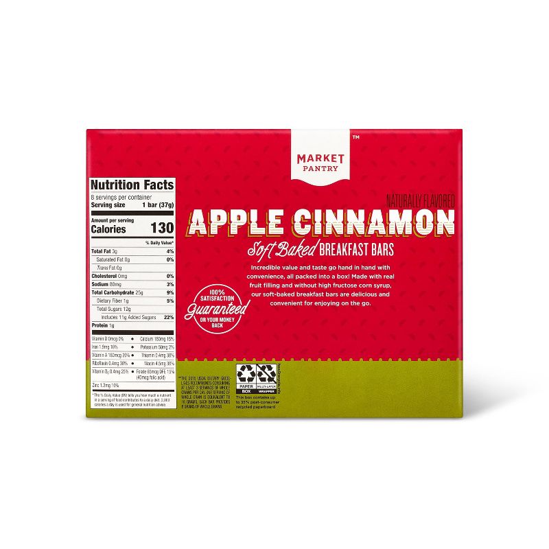 Apple Cinnamon Soft baked Breakfast Bars - 8ct - Market Pantry&#8482;, 3 of 4