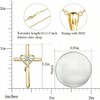 Cross Necklace, Plated, 5A CZ Birthstone for Women Men, Holiday Gift 1.1 inch. Chain Length is 16.5 with 3 inches adjustable. - 2 of 4