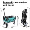 YONWAY Multi-use Wagon,Collapsible Foldable Wagon Cart Beach Wagon for for Camping 3pcs Plastic Liner Bag/Cover - 3 of 4