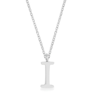 Slickblue Personalized Stainless Steel Initial Necklace, 16" Chain with 2" Extender, Rose Gold/Silver, Choose Letter I-Z