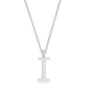Slickblue Personalized Stainless Steel Initial Necklace, 16" Chain with 2" Extender, Rose Gold/Silver, Choose Letter I-Z - 1 of 3