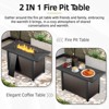 Buenhomino 7PCS Patio Conversation Set Brown Wicker Swivel Patio Chair Sofa Ottoman Set with Side Table and Fire Table PE Rattan Furniture Set - 4 of 4