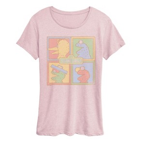 Women's - Sesame Street - Sesame Tonal Squares Short Sleeve Graphic T-Shirt - 1 of 3