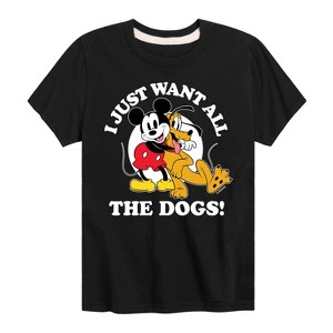 Boys' - Disney - Mickey Pluto Just Want All Dogs Short Sleeve Graphic T-Shirt - 1 of 4
