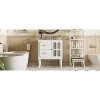 ORRD 30'' Retro Bathroom Vanity - Ceramic Sink & 2-Drawer Storage, Solid Wood Freestanding Cabinet (White) - 4 of 4