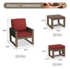 EAGLE PEAK 5 Pieces Natural Cedar Wood Bistro Set, Outdoor Patio Furniture, Small Balcony Conversation Set with Ottomans and Coffee Table - 2 of 4