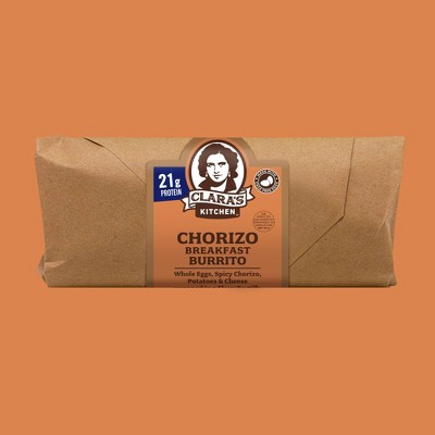 Clara's Kitchen Chorizo Breakfast Burrito - 8oz