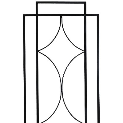 60" Black Steel Diamond Design Garden Trellis Set