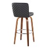 LumiSource Set of 2 Henry Barstools Walnut Wood/Black PU/Chrome Metal - 4 of 4