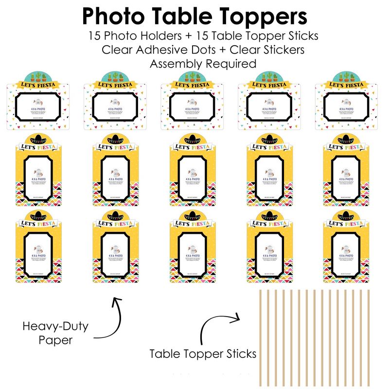 Big Dot of Happiness Let's Fiesta - Fiesta Picture Centerpiece Sticks - Photo Table Toppers - 15 Pieces, 5 of 8