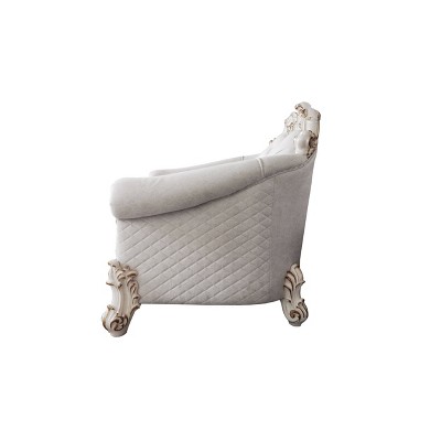 Vendome II Gray Tufted Accent Chair with Nailhead Trim